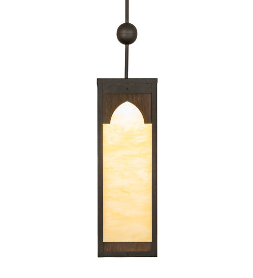Meyda Lighting Bellver 17" LED Chestnut & Classic Rust Pendant Light With Beige Bottincino Idalight Shade