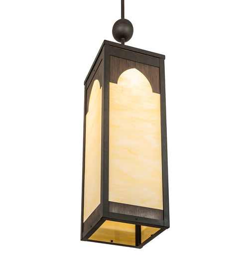 Meyda Lighting Bellver 17" LED Chestnut & Classic Rust Pendant Light With Beige Bottincino Idalight Shade