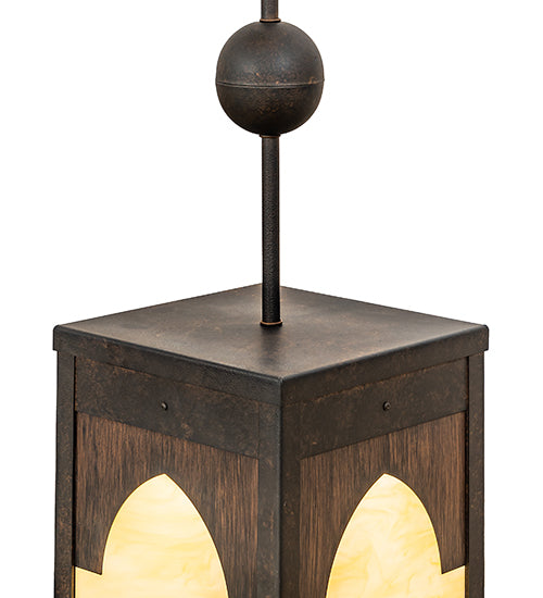 Meyda Lighting Bellver 17" LED Chestnut & Classic Rust Pendant Light With Beige Bottincino Idalight Shade