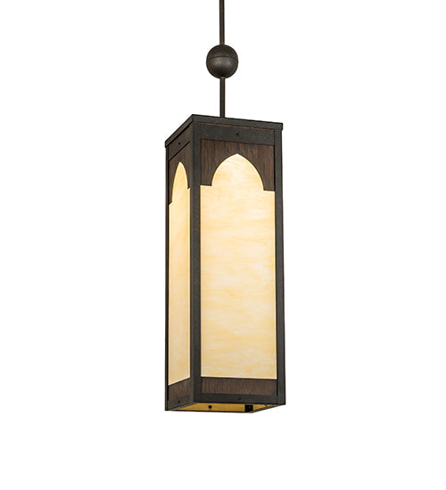 Meyda Lighting Bellver 17" LED Chestnut & Classic Rust Pendant Light With Beige Bottincino Idalight Shade