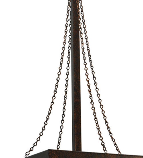 Meyda Lighting Bellver 21" 2-Light Gilded Tobacco Pendant Light With Fuzed Topaz Shade Glass