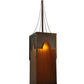 Meyda Lighting Bellver 21" 2-Light Gilded Tobacco Pendant Light With Fuzed Topaz Shade Glass