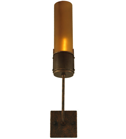 Meyda Lighting Bellver 4" Gilded Tobacco Wall Sconce With Smokey Topaz Shade Glass