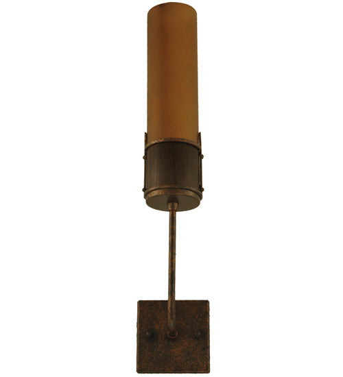 Meyda Lighting Bellver 4" Gilded Tobacco Wall Sconce With Smokey Topaz Shade Glass