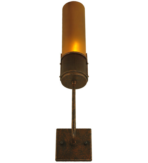 Meyda Lighting Bellver 4" Gilded Tobacco Wall Sconce With Smokey Topaz Shade Glass