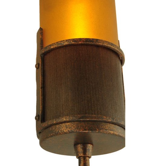 Meyda Lighting Bellver 4" Gilded Tobacco Wall Sconce With Smokey Topaz Shade Glass