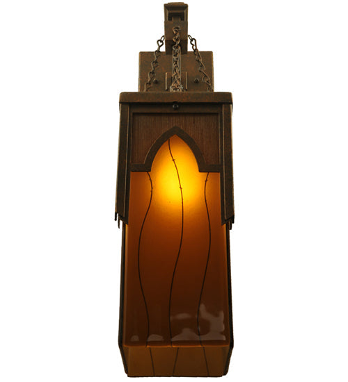 Meyda Lighting Bellver 6" Gilded Tobacco Wall Sconce With Smokey Topaz And Amber Shade Glass