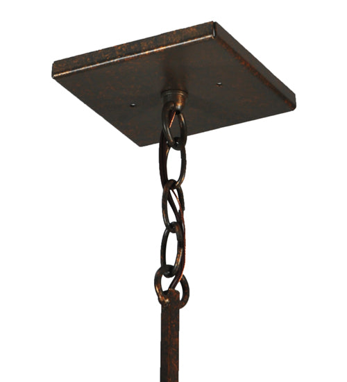 Meyda Lighting Bellver 7" Gilded Tobacco Mini Pendant Light With Fuzed Topaz Shade Glass