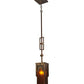 Meyda Lighting Bellver 7" Gilded Tobacco Mini Pendant Light With Fuzed Topaz Shade Glass