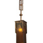 Meyda Lighting Bellver 7" Gilded Tobacco Mini Pendant Light With Fuzed Topaz Shade Glass