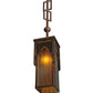 Meyda Lighting Bellver 7" Gilded Tobacco Mini Pendant Light With Fuzed Topaz Shade Glass
