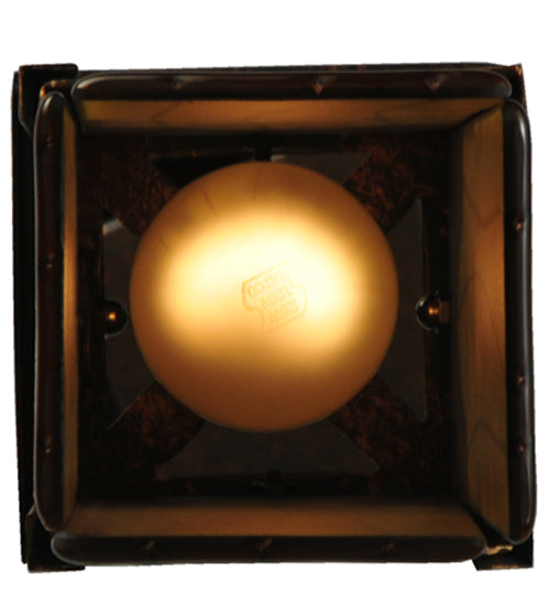 Meyda Lighting Bellver 7" Gilded Tobacco Mini Pendant Light With Fuzed Topaz Shade Glass