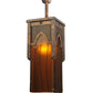 Meyda Lighting Bellver 7" Gilded Tobacco Mini Pendant Light With Fuzed Topaz Shade Glass