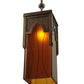 Meyda Lighting Bellver 7"W x 125"H Gilded Tobacco Mini Pendant Light With Amber Shade Glass