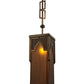 Meyda Lighting Bellver 7"W x 143"H Gilded Tobacco Mini Pendant Light With Amber Shade Glass