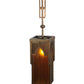 Meyda Lighting Bellver 7"W x 143"H Gilded Tobacco Mini Pendant Light With Amber Shade Glass
