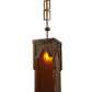 Meyda Lighting Bellver 7"W x 143"H Gilded Tobacco Mini Pendant Light With Amber Shade Glass