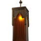 Meyda Lighting Bellver 7"W x 147"H Gilded Tobacco Mini Pendant Light With Amber Shade Glass