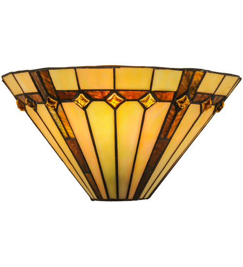 Meyda Lighting Belvidere 13" Wall Sconce With Amber and Beige Iridescent Shade Glass