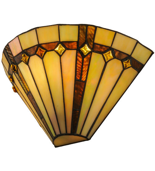 Meyda Lighting Belvidere 13" Wall Sconce With Amber and Beige Iridescent Shade Glass