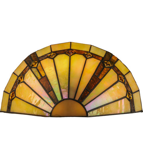 Meyda Lighting Belvidere 13" Wall Sconce With Amber and Beige Iridescent Shade Glass