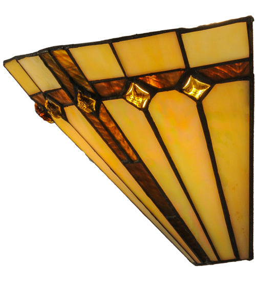 Meyda Lighting Belvidere 13" Wall Sconce With Amber and Beige Iridescent Shade Glass