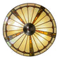 Meyda Lighting Belvidere 16" 2-Light Mahogany Bronze Semi-flush Mount Ceiling Light With Multi-Colored Shade Glass