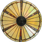 Meyda Lighting Belvidere 20" 3-Light Mahogany Bronze Inverted Pendant Light With Amber and Ivory Shade Glass
