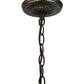 Meyda Lighting Belvidere 20" 3-Light Mahogany Bronze Inverted Pendant Light With Amber and Ivory Shade Glass