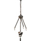 Meyda Lighting Belvidere 20" 3-Light Mahogany Bronze Inverted Pendant Light With Amber and Ivory Shade Glass