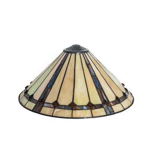 Meyda Lighting Belvidere 20"W x 8"H Amber and Beige Shade Glass