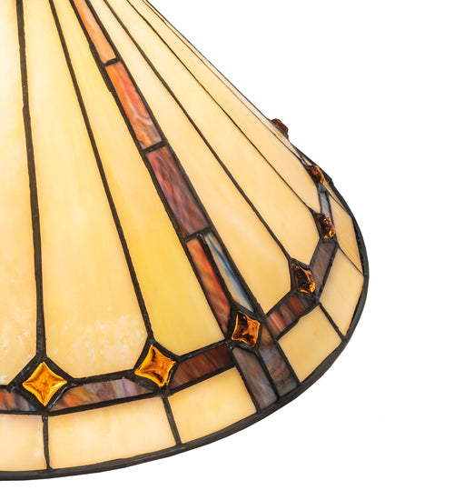 Meyda Lighting Belvidere 20"W x 8"H Amber and Beige Shade Glass