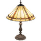Meyda Lighting Belvidere 23" 3-Light Mahogany Bronze Table Lamp With Multi-Colored Stained Shade Glass