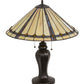Meyda Lighting Belvidere 24" 2-Light Mahogany Bronze Table Lamp With Brown & Beige Shade Glass