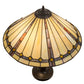 Meyda Lighting Belvidere 24" 2-Light Mahogany Bronze Table Lamp With Brown & Beige Shade Glass