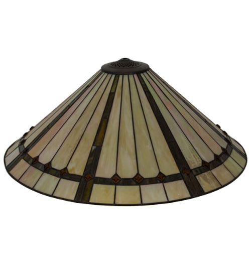 Meyda Lighting Belvidere 24" Amber and Beige Iridescent Shade Glass