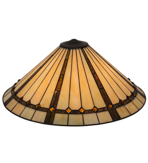 Meyda Lighting Belvidere 24" Amber and Beige Iridescent Shade Glass