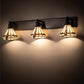 Meyda Lighting Belvidere 38" 3-Light Craftsman Brown Vanity Light With Multi-Colored Shade Glass