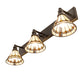 Meyda Lighting Belvidere 38" 3-Light Craftsman Brown Vanity Light With Multi-Colored Shade Glass