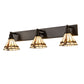 Meyda Lighting Belvidere 38" 3-Light Craftsman Brown Vanity Light With Multi-Colored Shade Glass