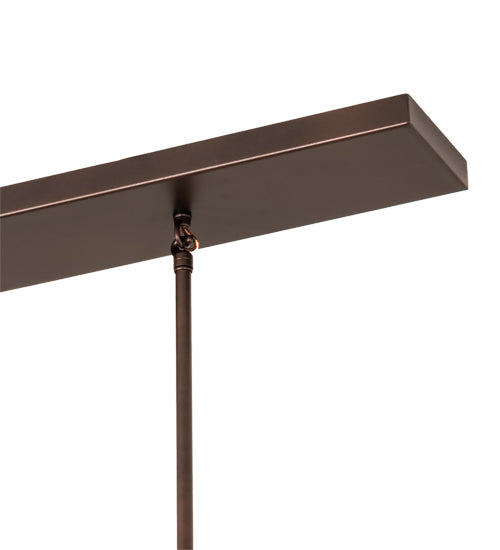 Meyda Lighting Belvidere 39" 2-Light Mahogany Bronze Pendant Light With Amber & Beige Shade Glass