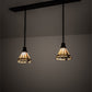 Meyda Lighting Belvidere 39" 2-Light Mahogany Bronze Pendant Light With Amber & Beige Shade Glass