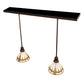 Meyda Lighting Belvidere 39" 2-Light Mahogany Bronze Pendant Light With Amber & Beige Shade Glass