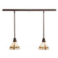 Meyda Lighting Belvidere 39" 2-Light Mahogany Bronze Pendant Light With Amber & Beige Shade Glass