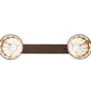 Meyda Lighting Belvidere 39" 2-Light Mahogany Bronze Pendant Light With Amber & Beige Shade Glass