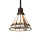 Meyda Lighting Belvidere 39" 2-Light Mahogany Bronze Pendant Light With Amber & Beige Shade Glass