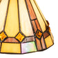 Meyda Lighting Belvidere 42" 3-Light Mahogany Bronze Island Pendant Light With Beige Iridescent & Amber Stained Shade Glass