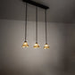 Meyda Lighting Belvidere 42" 3-Light Mahogany Bronze Island Pendant Light With Beige Iridescent & Amber Stained Shade Glass