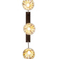 Meyda Lighting Belvidere 42" 3-Light Mahogany Bronze Island Pendant Light With Beige Iridescent & Amber Stained Shade Glass