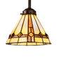 Meyda Lighting Belvidere 42" 3-Light Mahogany Bronze Island Pendant Light With Beige Iridescent & Amber Stained Shade Glass